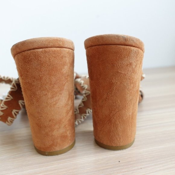 Bagatt Shoes Women Leather Size 39 Sandals Ankle Strap Heel Brown 8.5 Boho ITALY - Picture 10 of 15